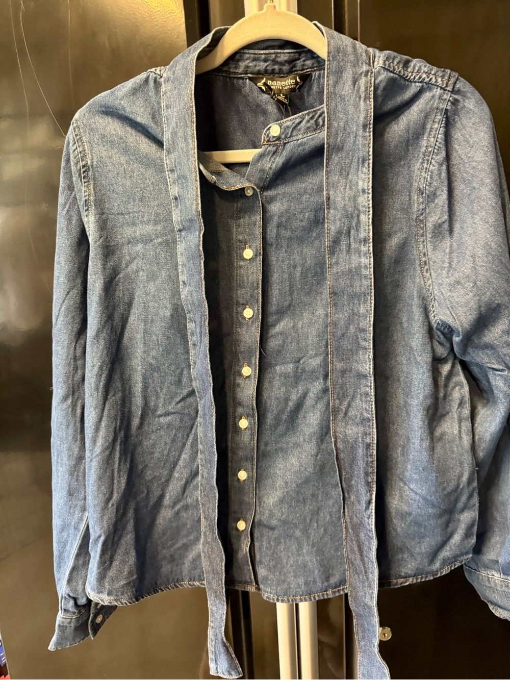 Nanette Lepore Denim Blouse NWT size L
